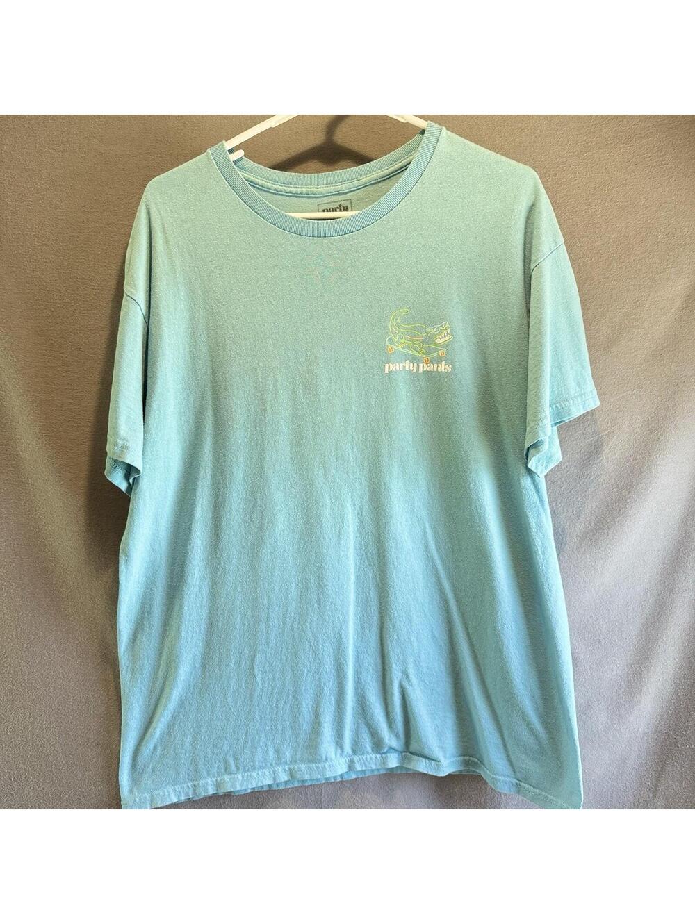 Party Pants Unisex SIZE LG Bartender Cotton Tee Shirt Short Sleeve Sea Green